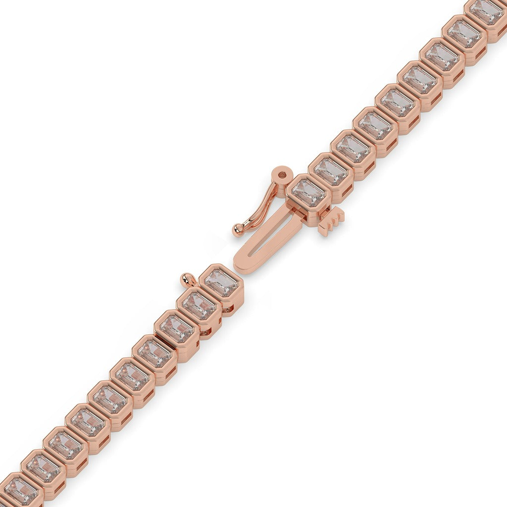 Emerald Cut Diamond Tennis Bracelet