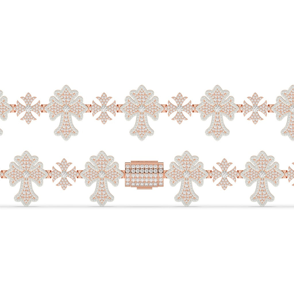 Royal Bloom Pavé Cross Bracelet