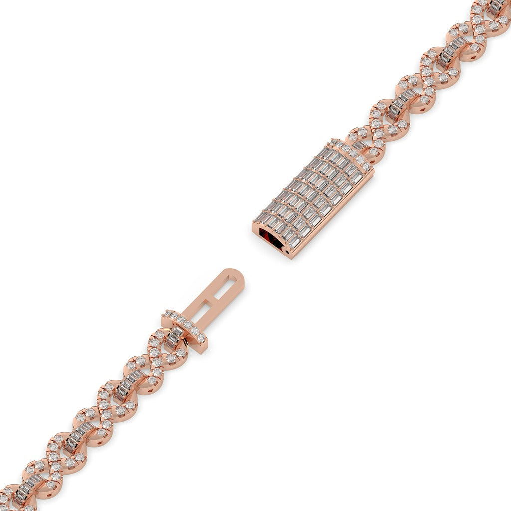 Infinity Twist Diamond Link Bracelet