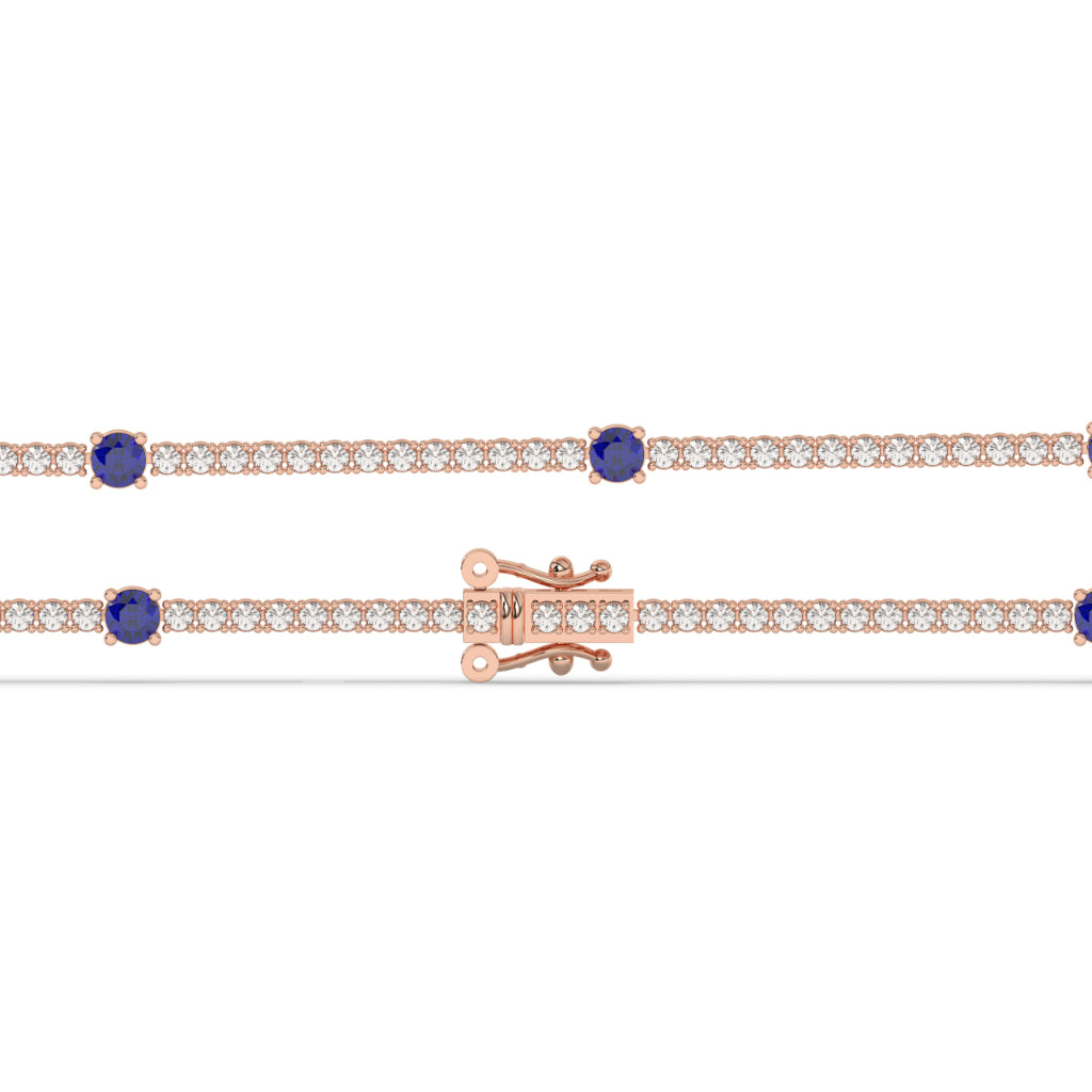Elegant Blue Sapphire Diamond Bracelet