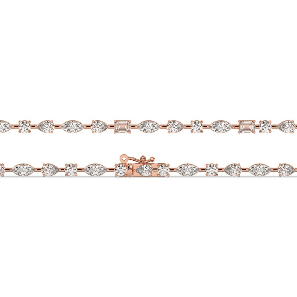 Gold Mixed Cut Diamond Bracelet