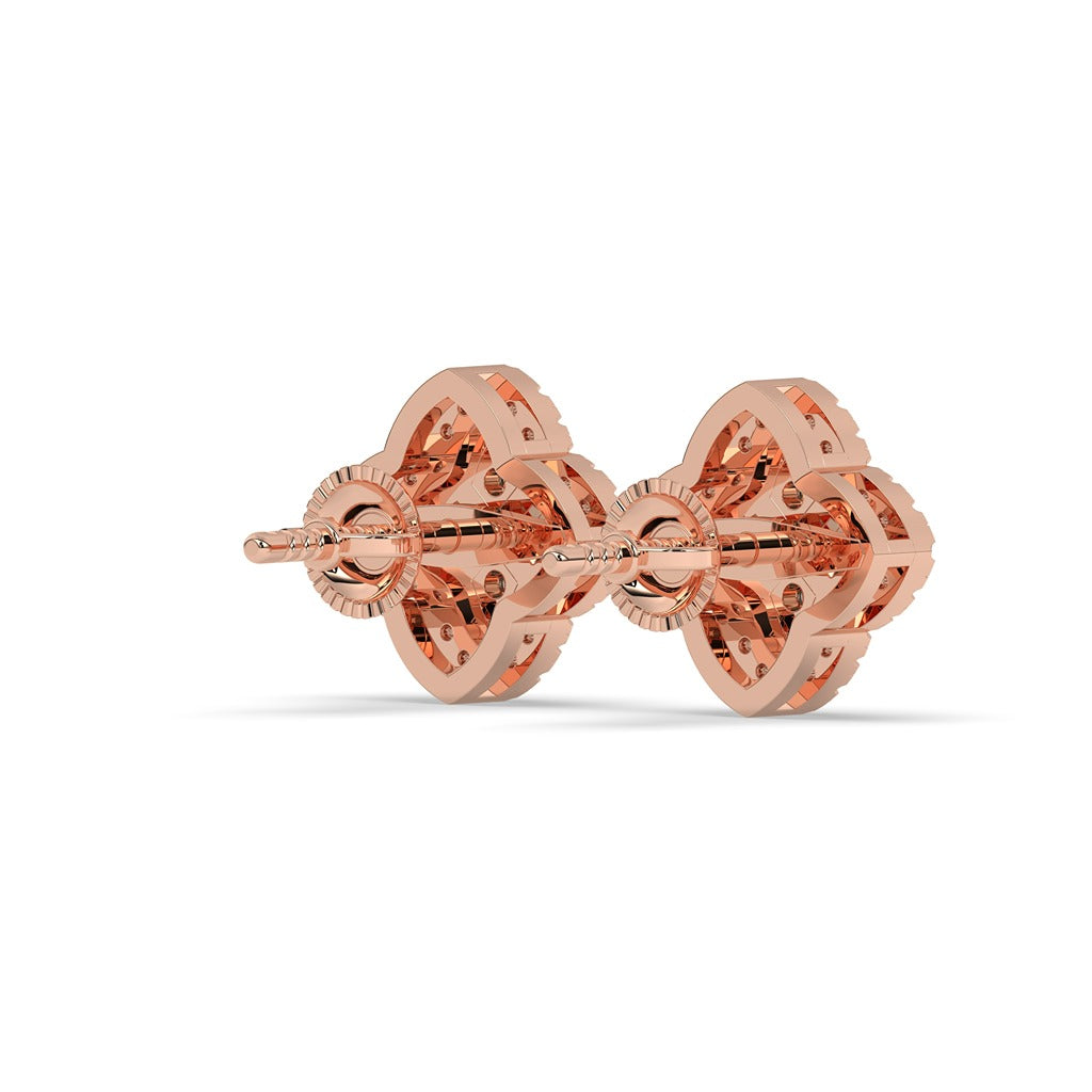 Radiant Quad Sparkle Studs Gold