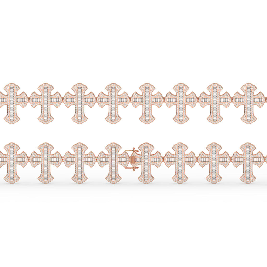 Iced Baguette Faith Cross Bracelet