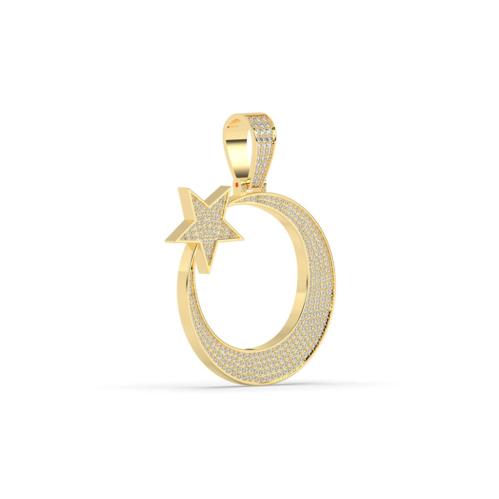 Golden Moon and Star Charm