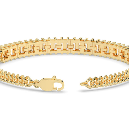 Gold Tennis Bracelet with Sparkling Diamonds & Sapphires