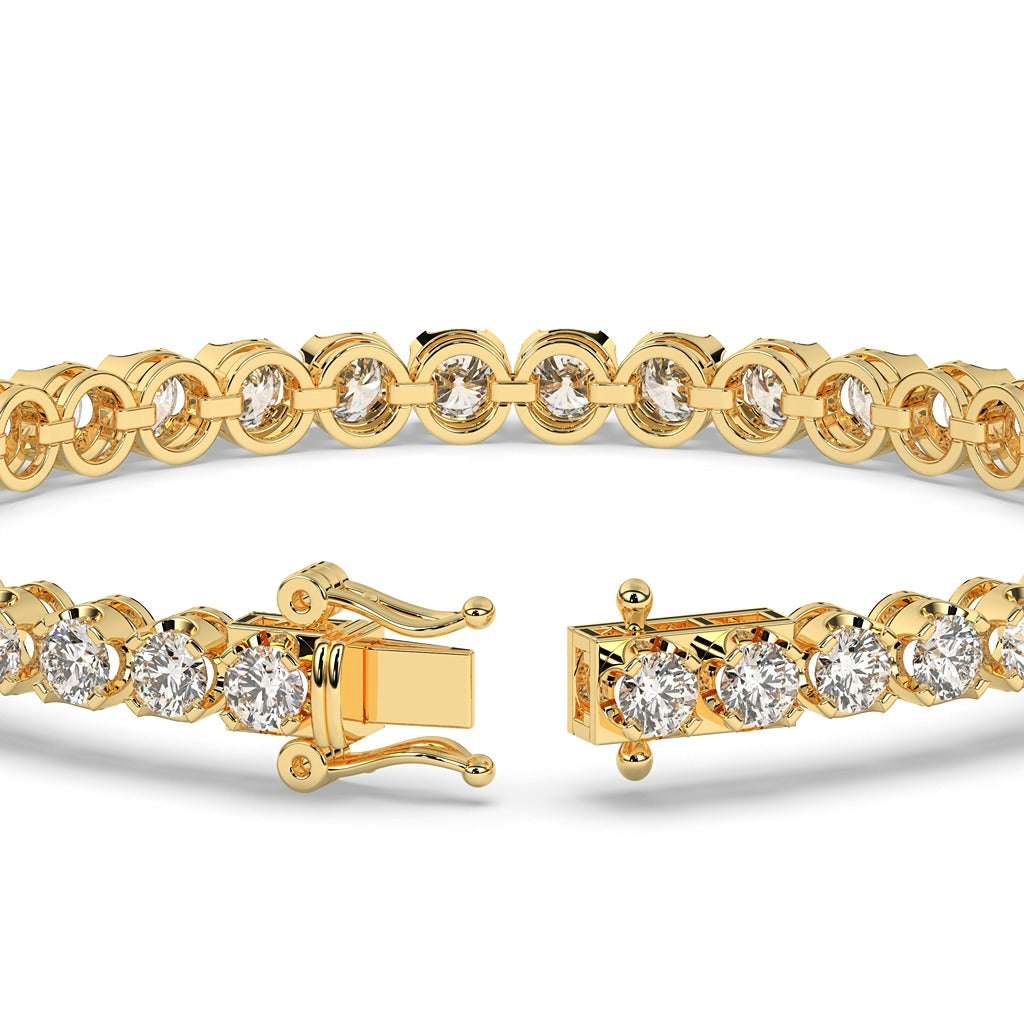 Gold & Diamond Square Cut Bracelet
