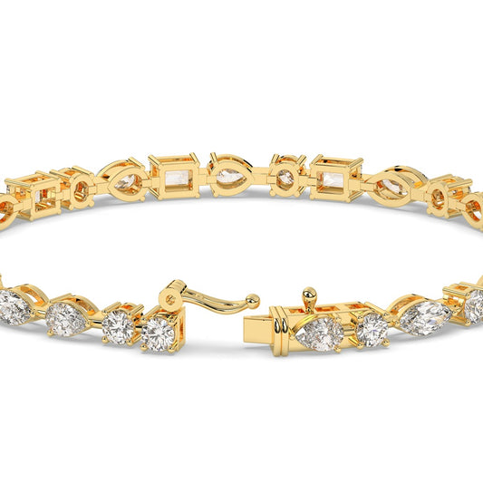 Gold Mixed Cut Diamond Bracelet