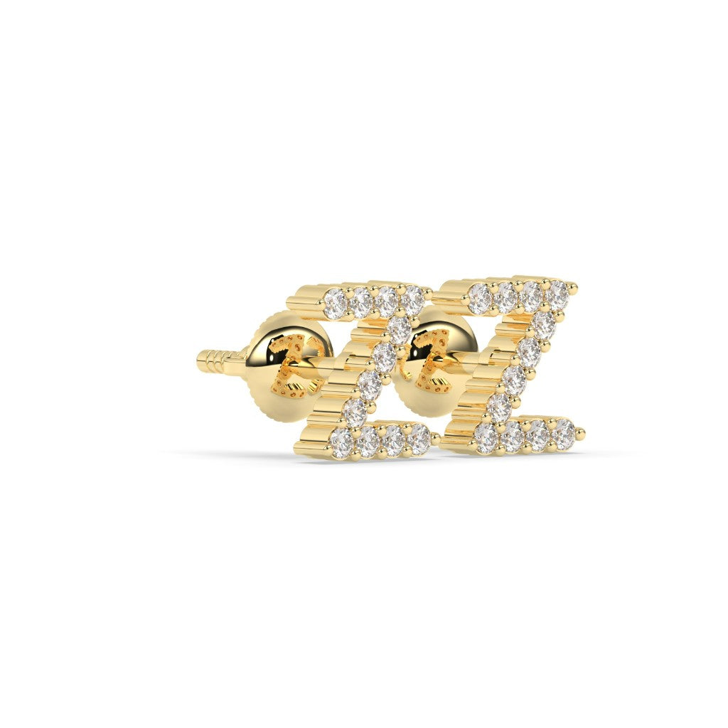 Sparkling Z Alphabet Stud Earrings