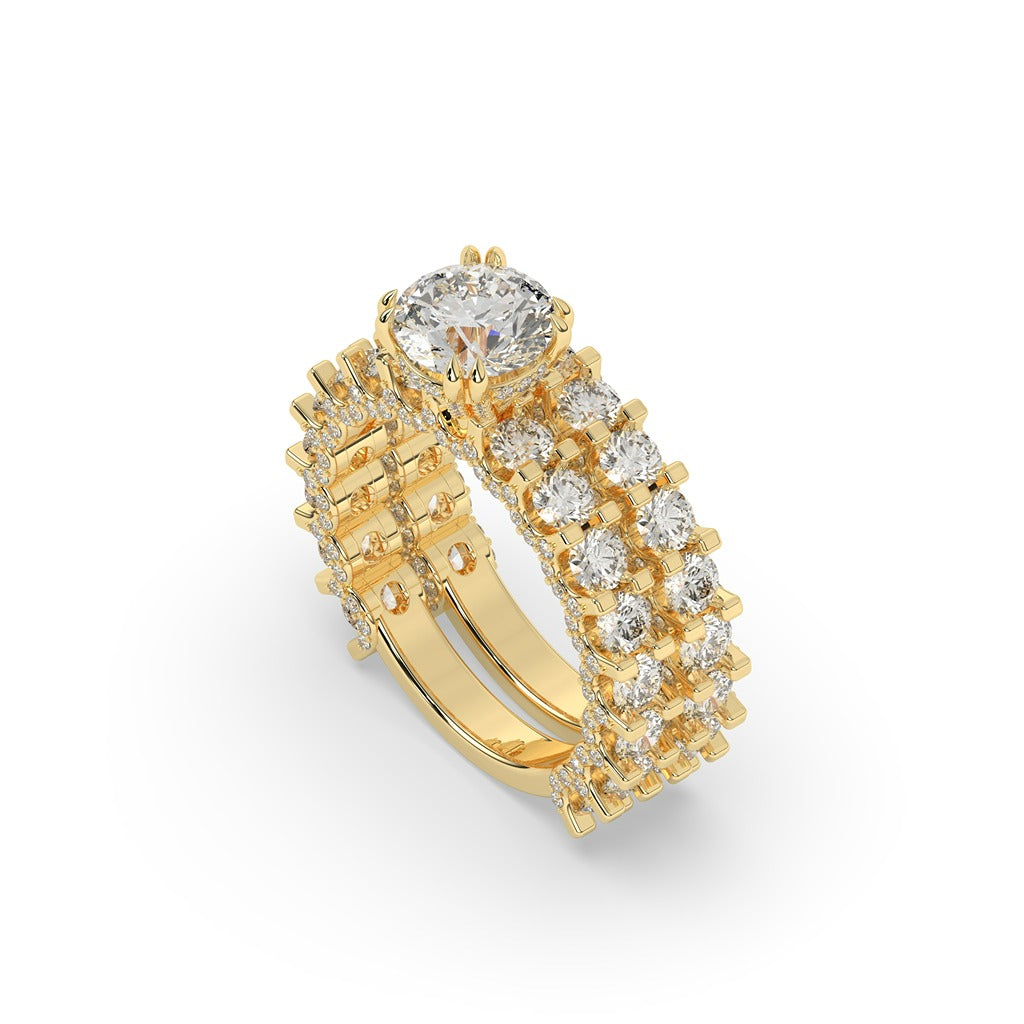 Round Cut Diamond Eternity Bridal Set