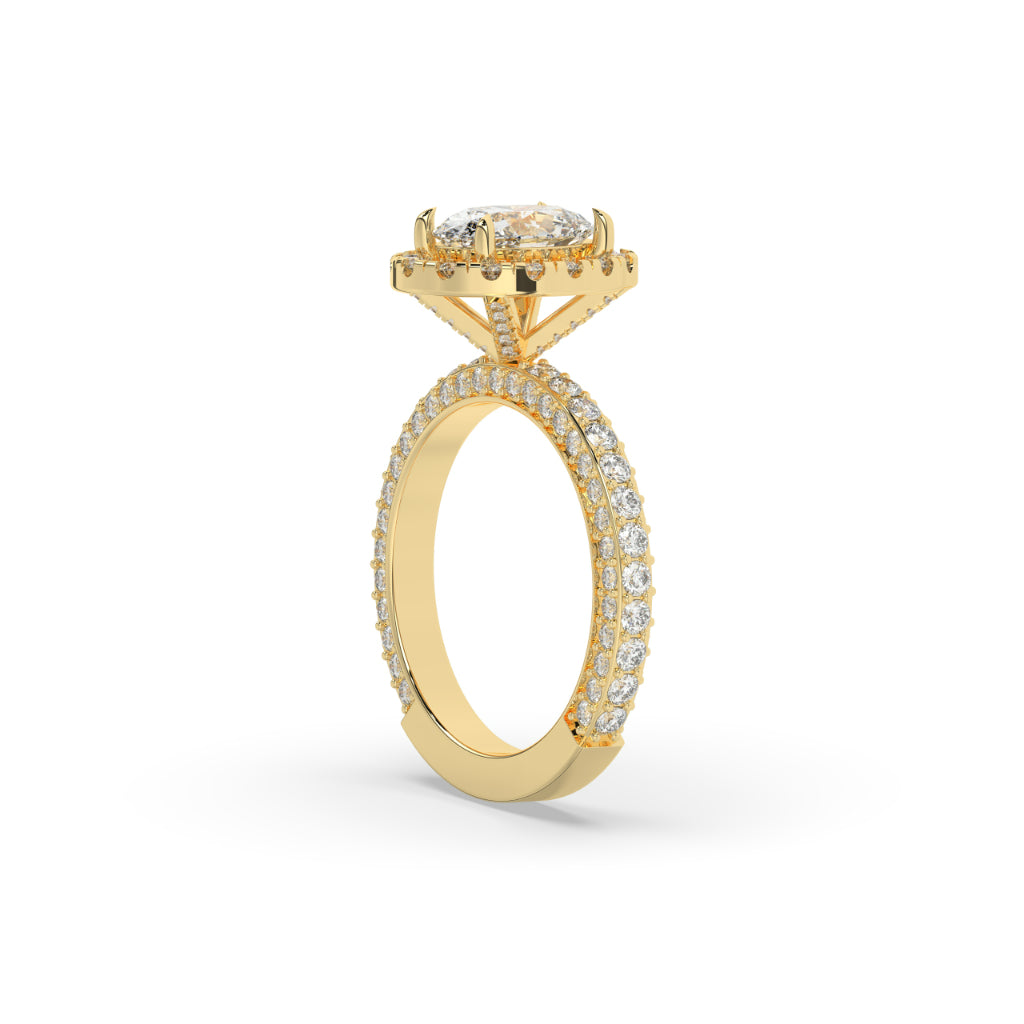 Regal Oval Halo Engagement Ring