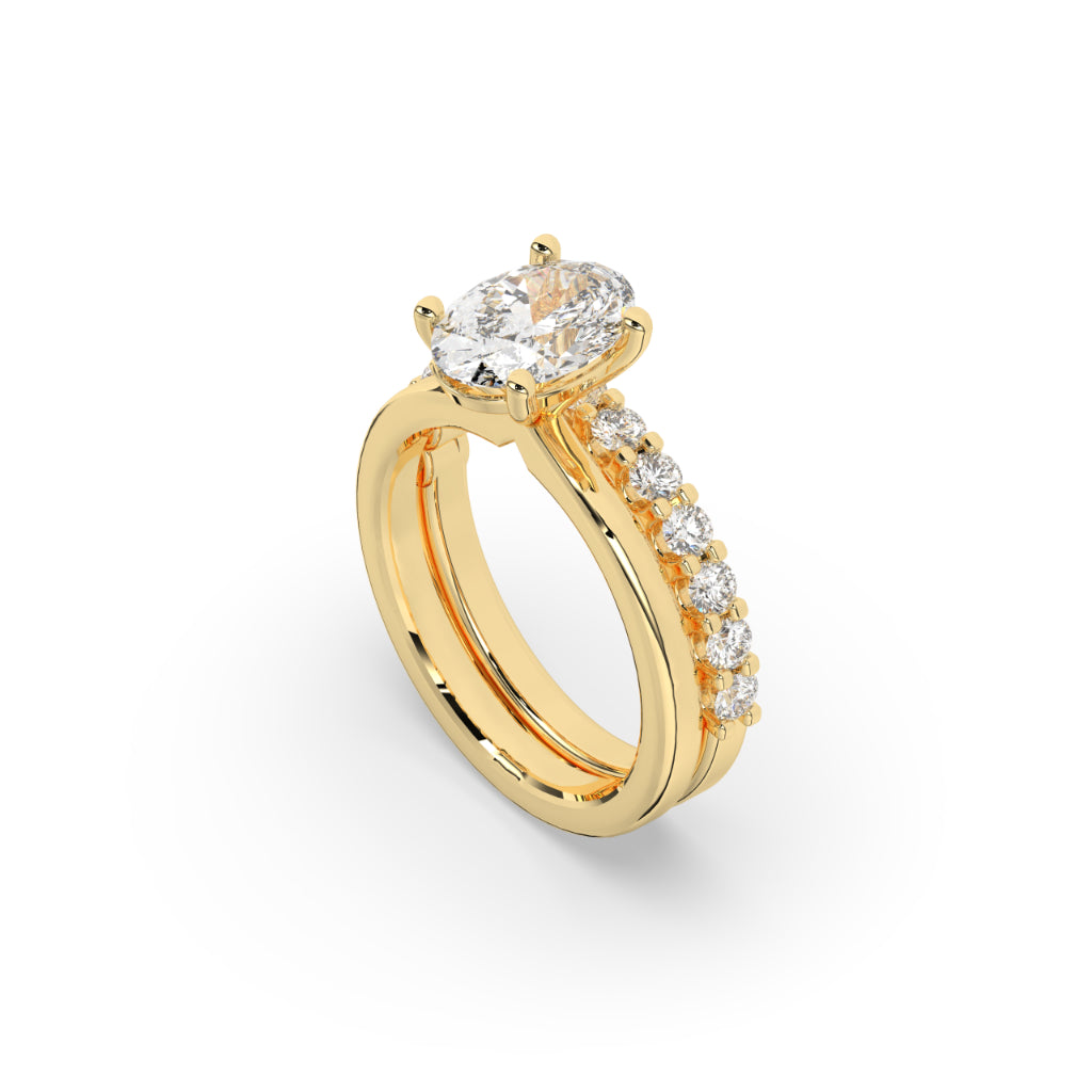 Elegant Oval Diamond Bridal Set