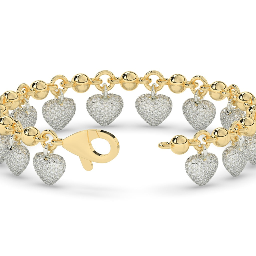 Romantic Dainty Heart Charm Bracelet