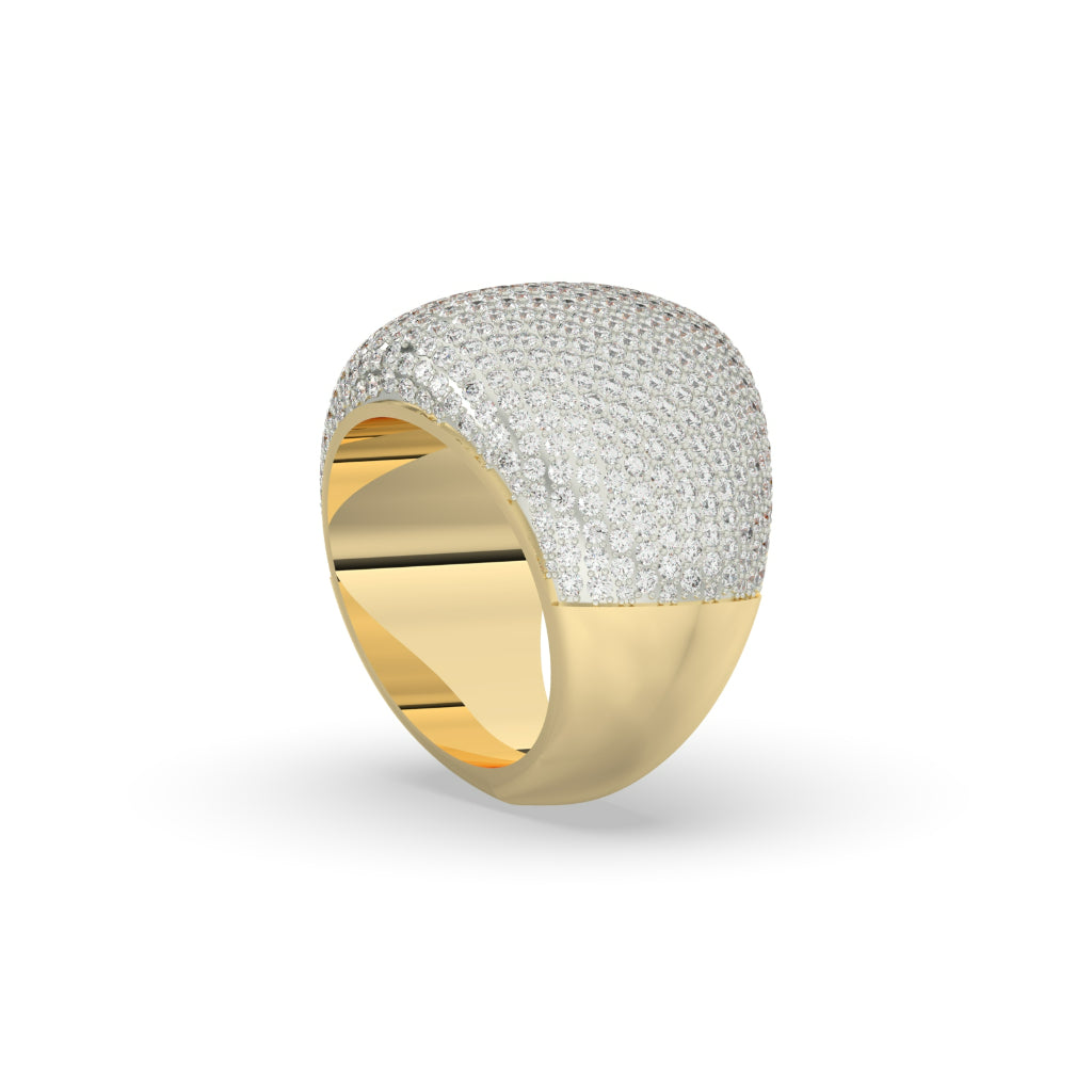 Full Pavé Dome Gold Ring
