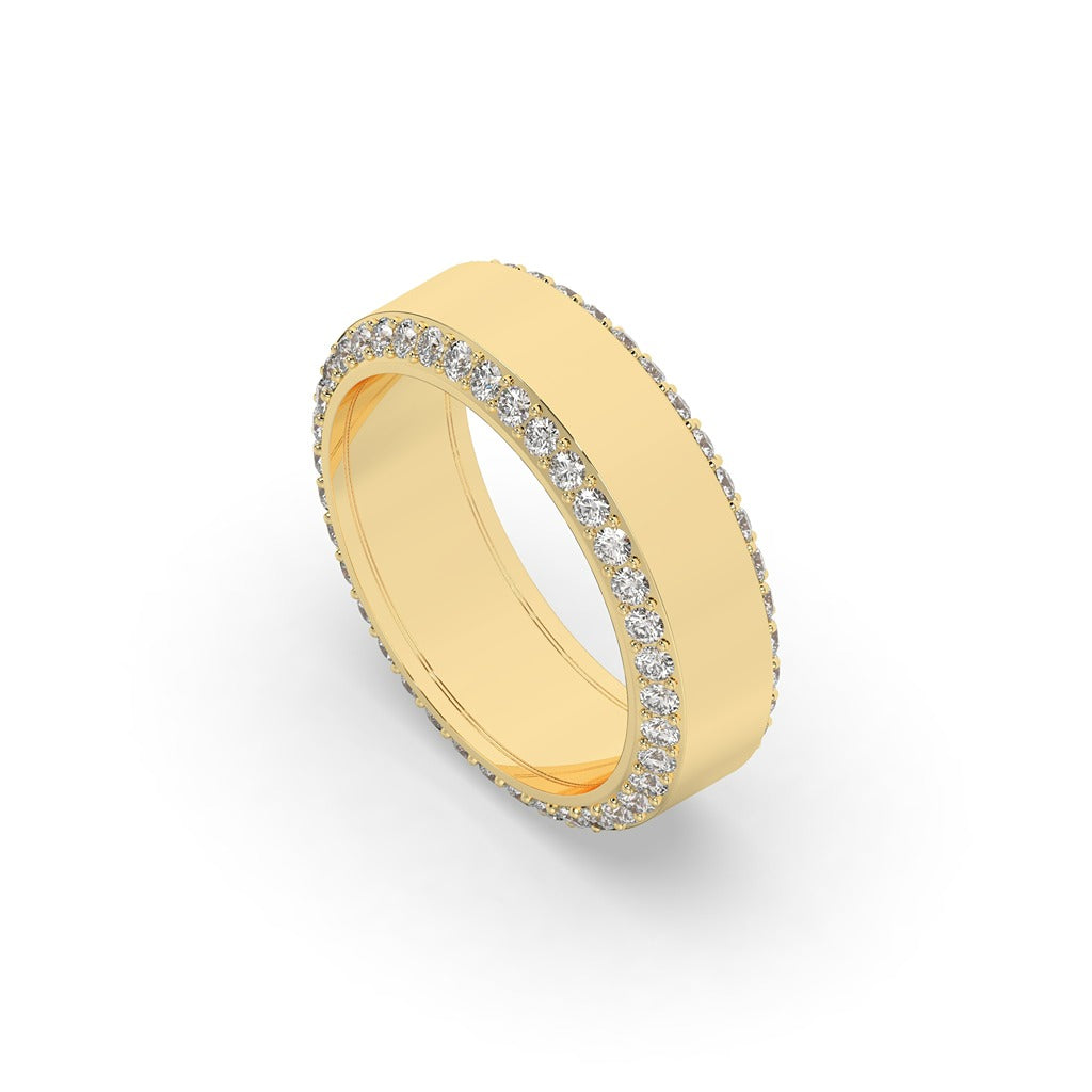 Diamond Edge Gold Band Ring