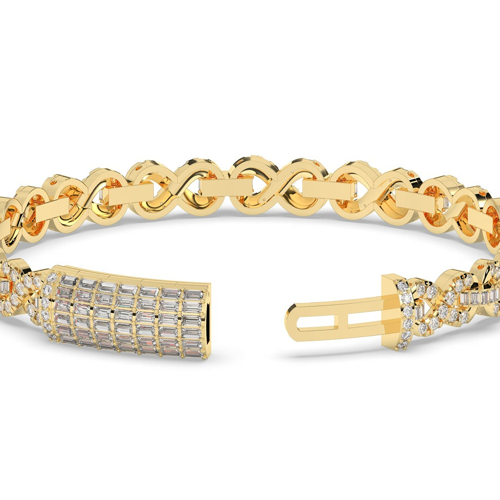 Infinity Twist Diamond Link Bracelet