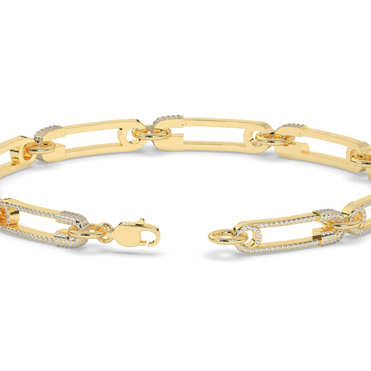 Glamorous Rectangular Chain Link Bracelet