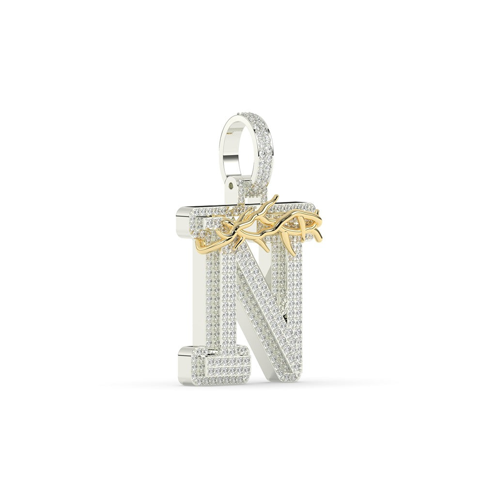 Gold Wrapped N Initial Charm