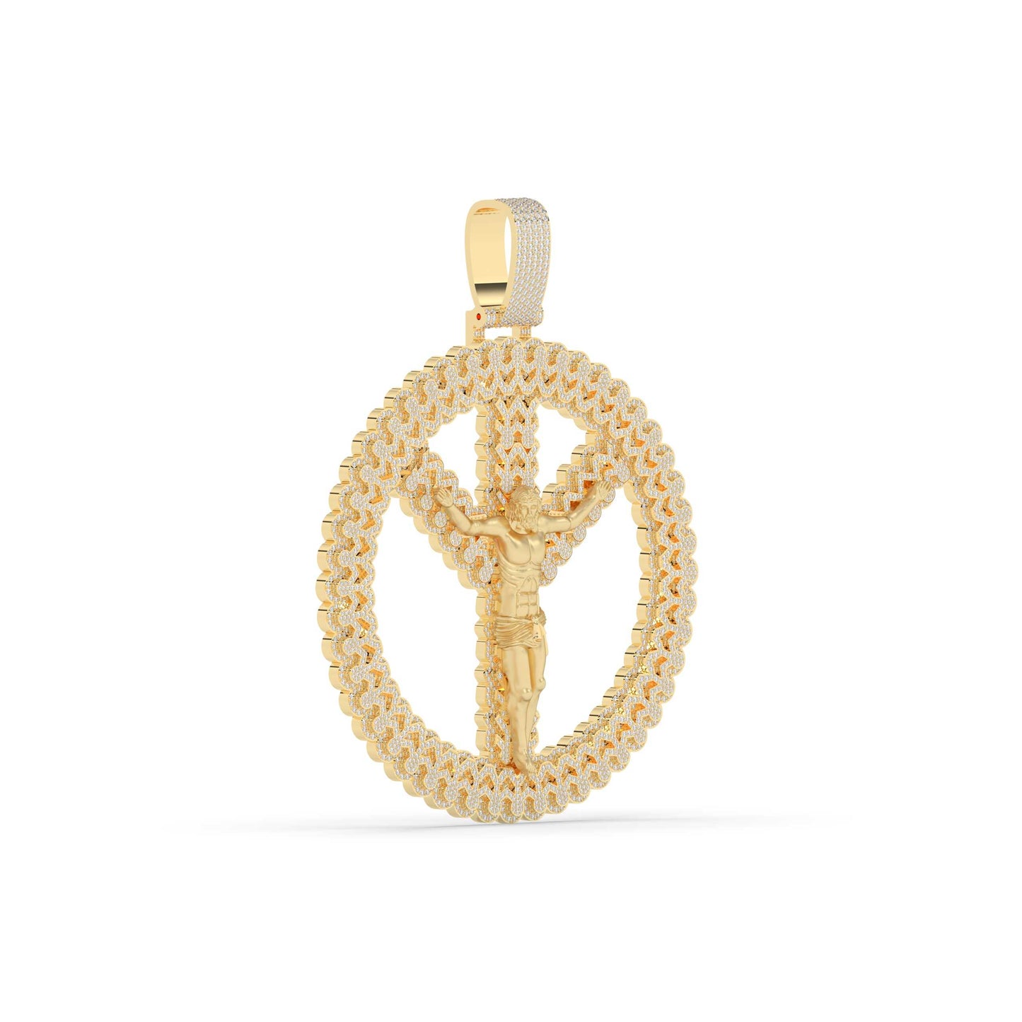 Jesus Peace Sign Gold Pendant