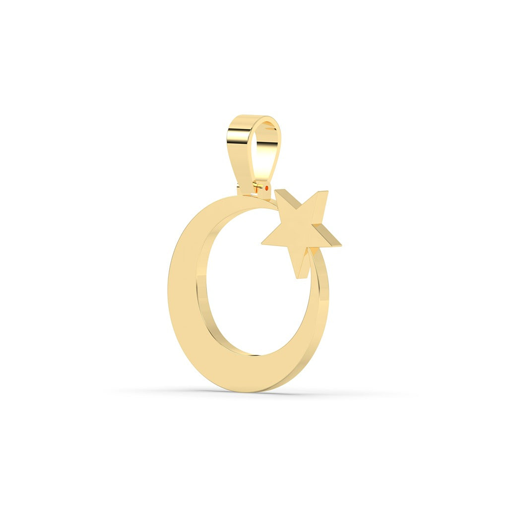 Golden Moon and Star Charm
