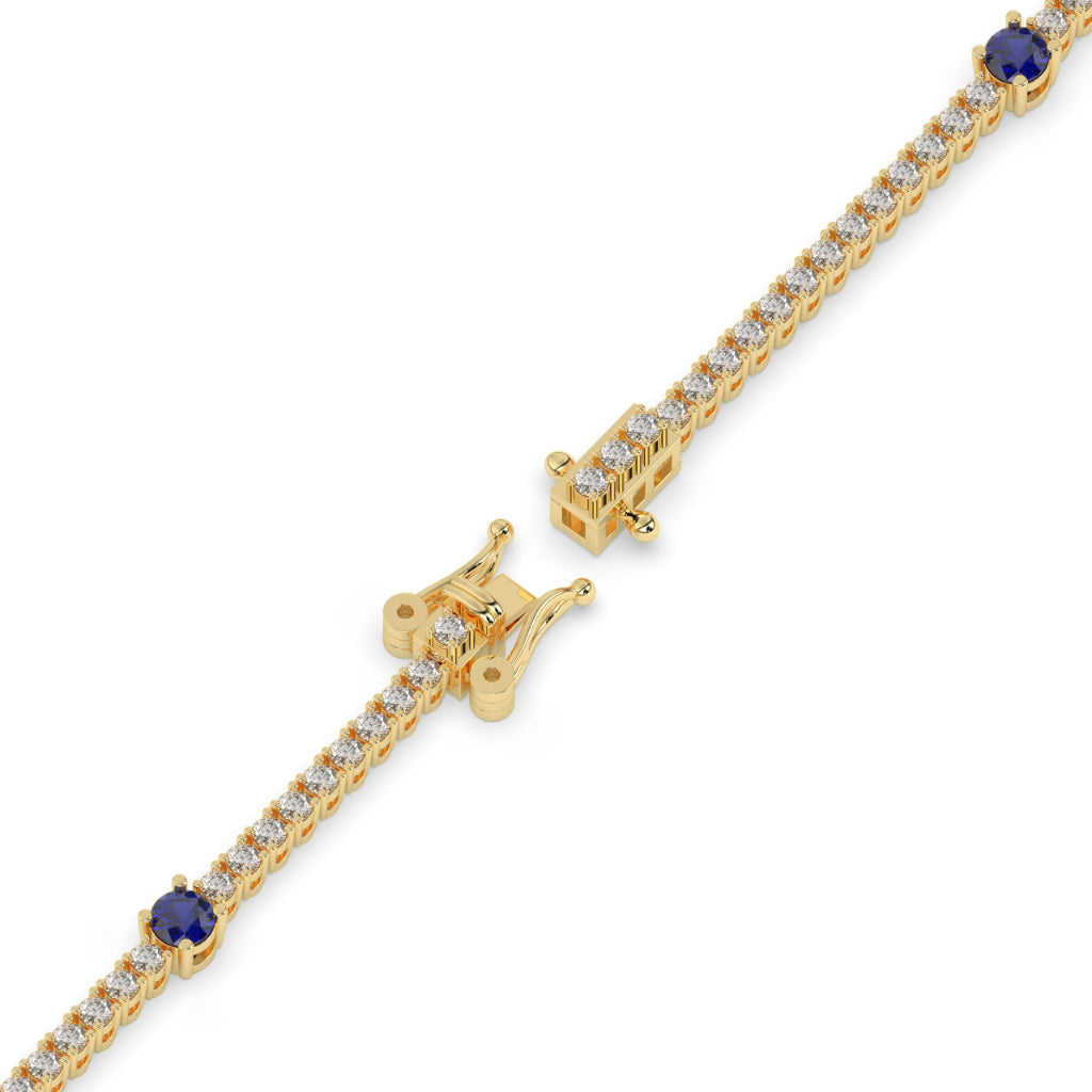 Elegant Blue Sapphire Diamond Bracelet