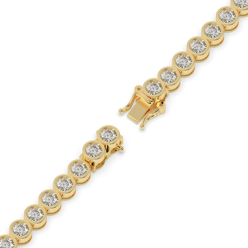 Gold Bezel Round Diamond Bracelet