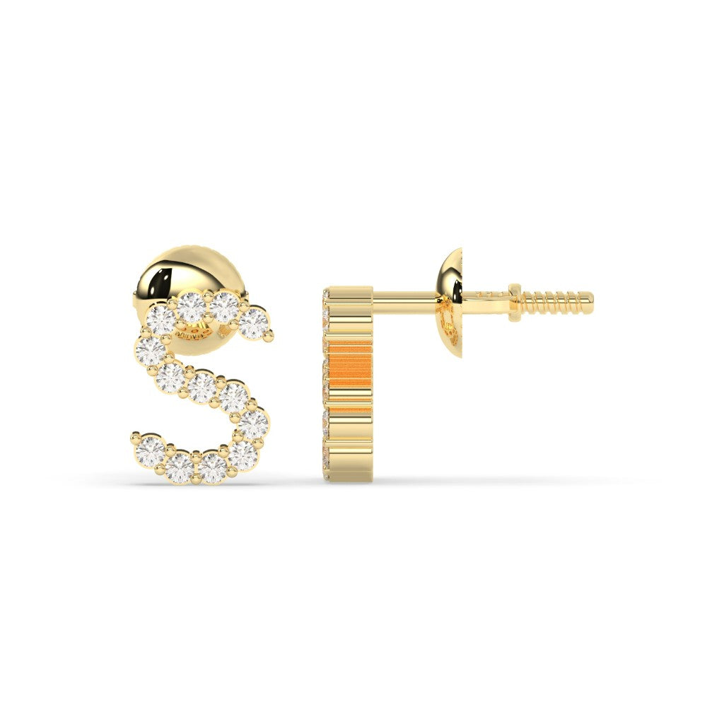 Elegant S Shape Diamond Studs