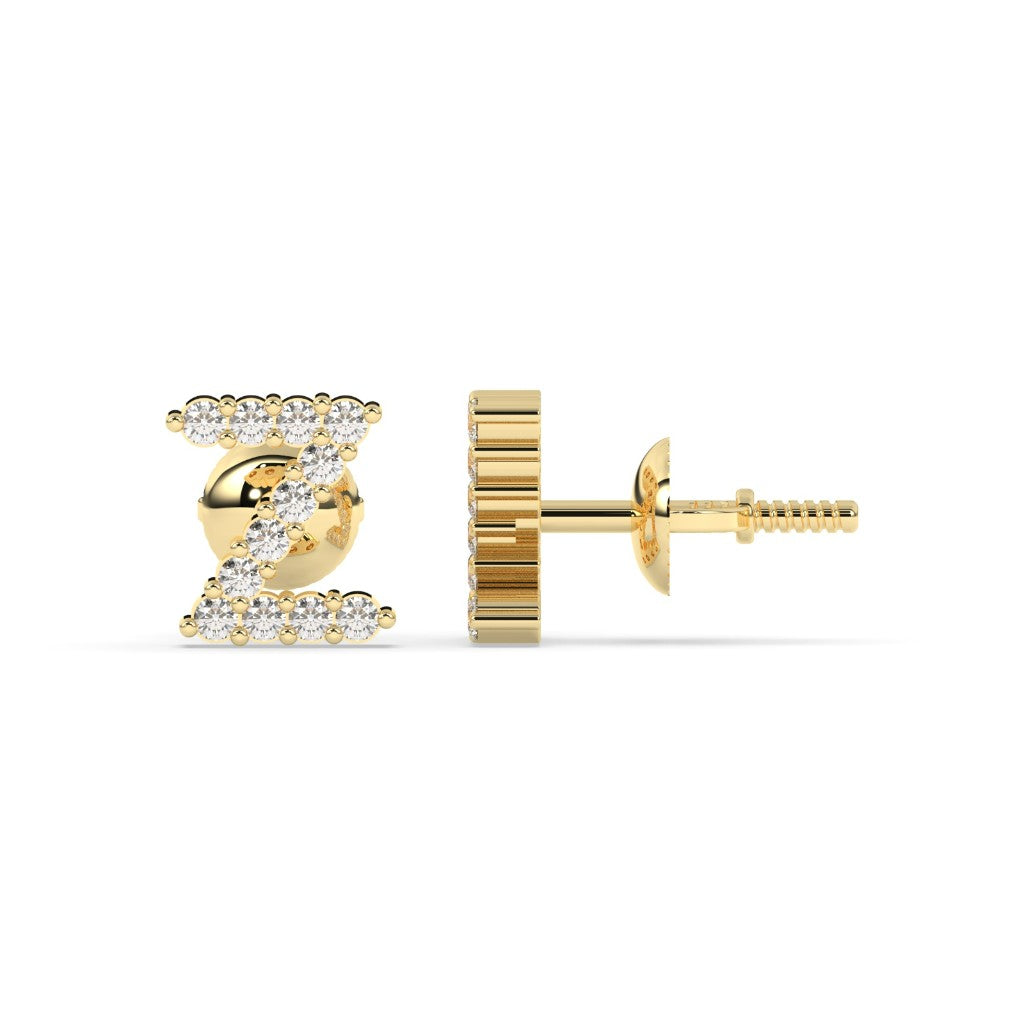 Sparkling Z Alphabet Stud Earrings
