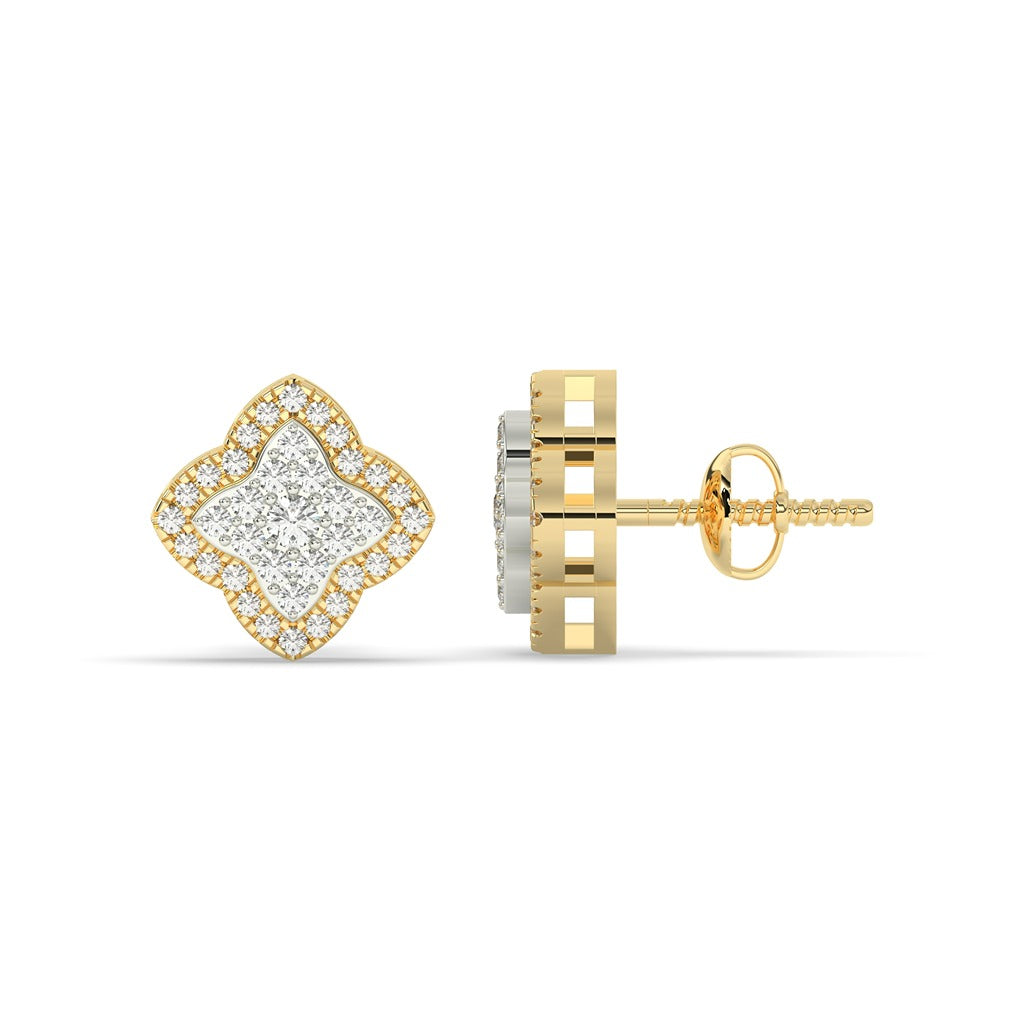 Radiant Quad Sparkle Studs Gold