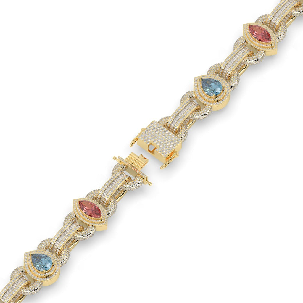 Multicolor Gemstone Luxe Link Bracelet