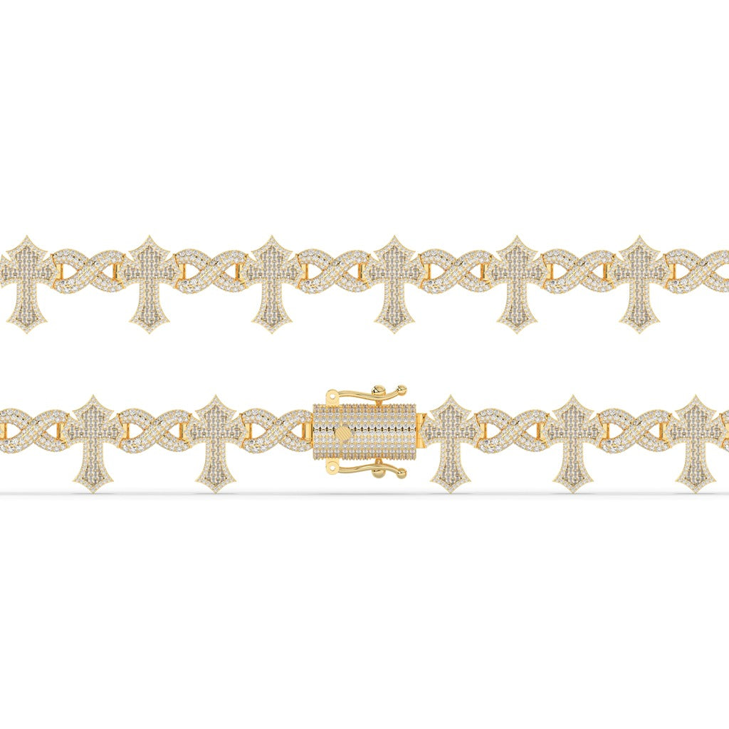 Infinity Cross Gold Diamond Bracelet