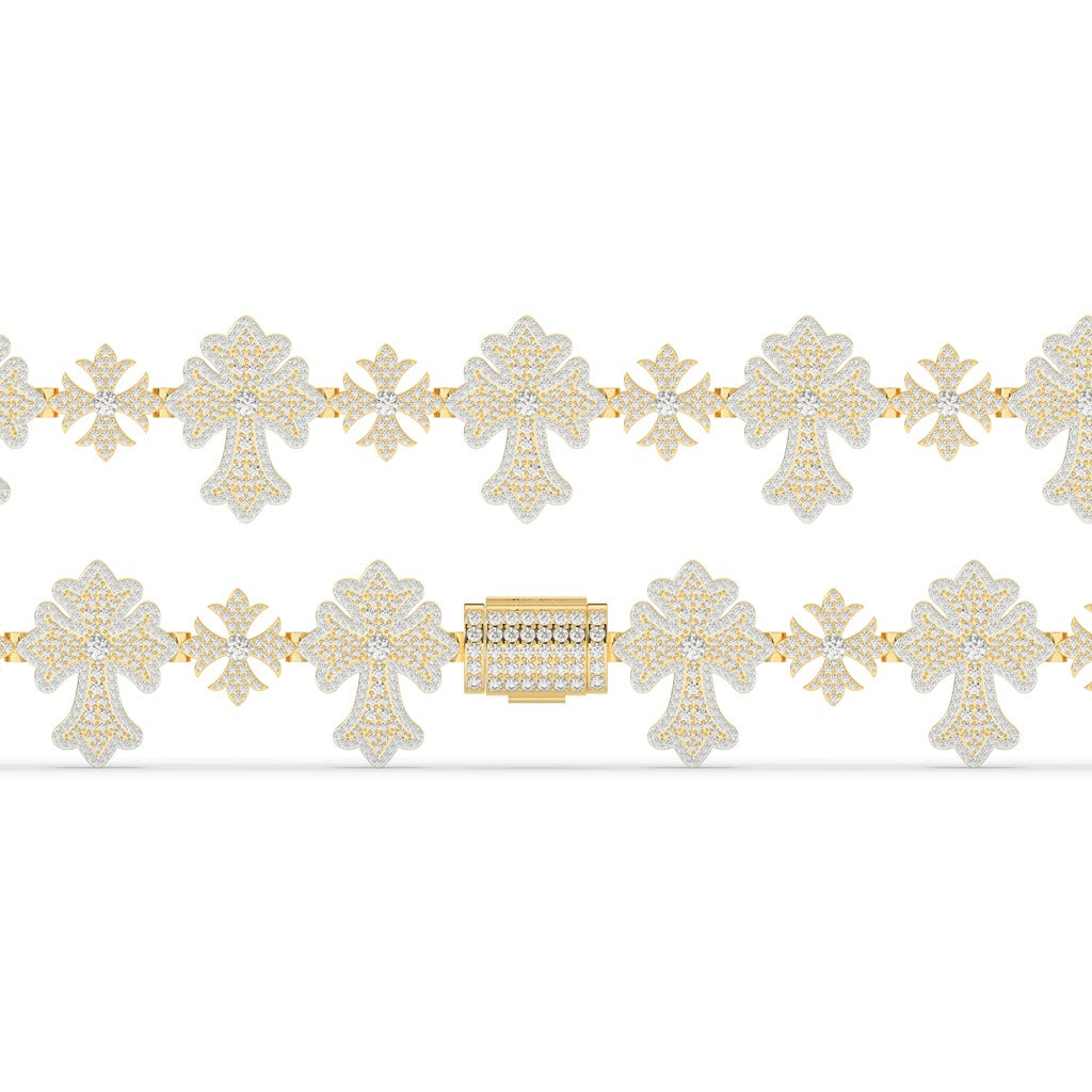 Royal Bloom Pavé Cross Bracelet