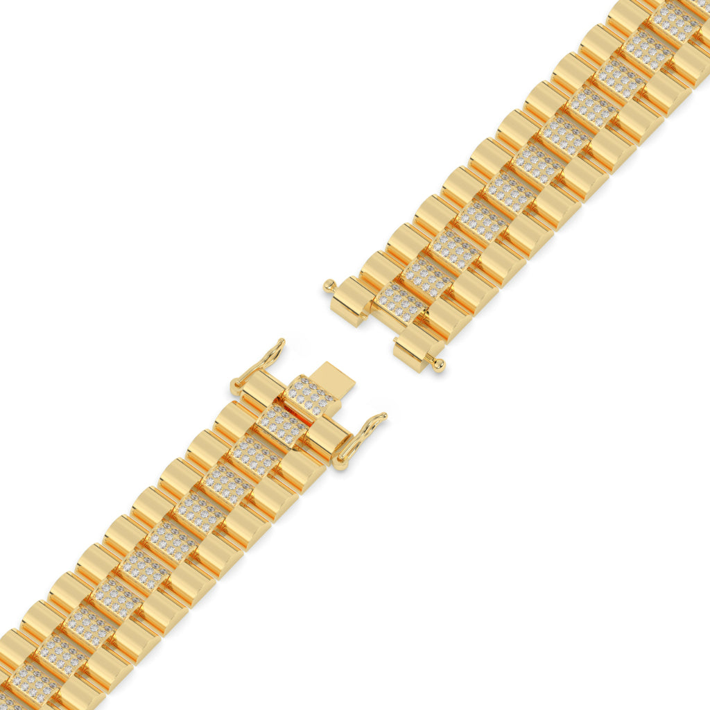 Gold Brick Pavé Shine Bracelet
