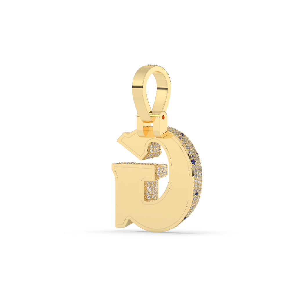 Glittering G Blue Diamond Pendant