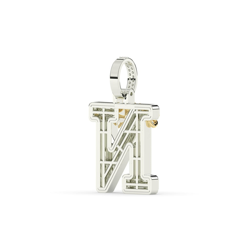 Gold Wrapped N Initial Charm