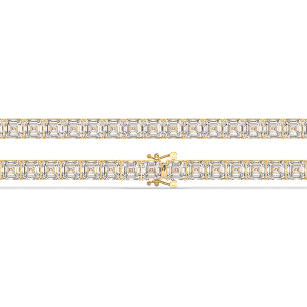 Square Diamond Gold Tennis Bracelet