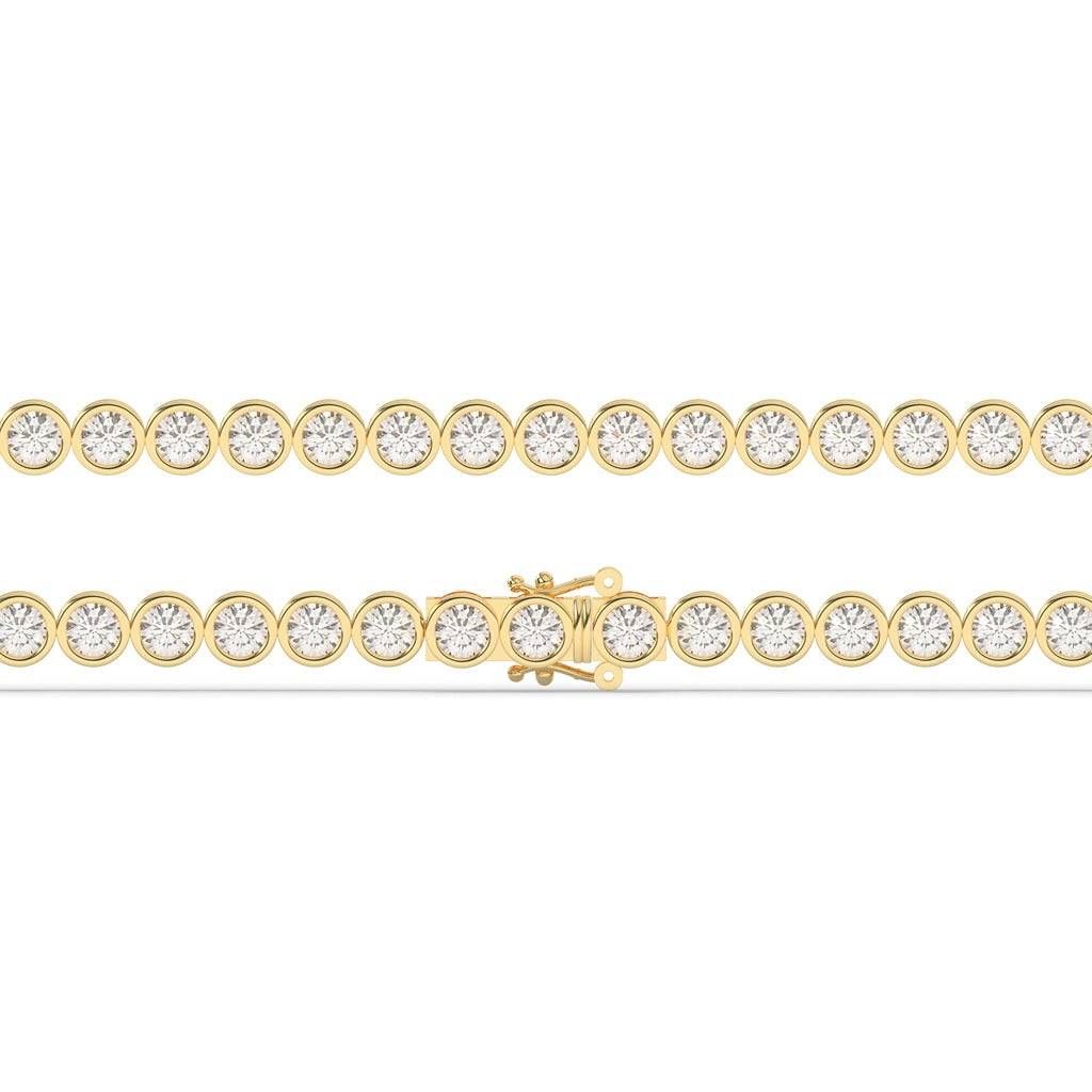 Gold Bezel Round Diamond Bracelet