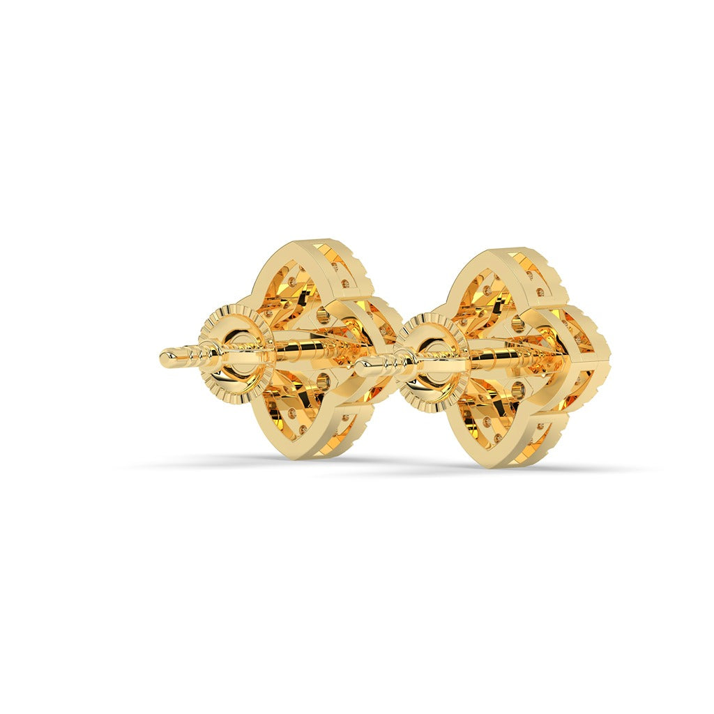 Radiant Quad Sparkle Studs Gold