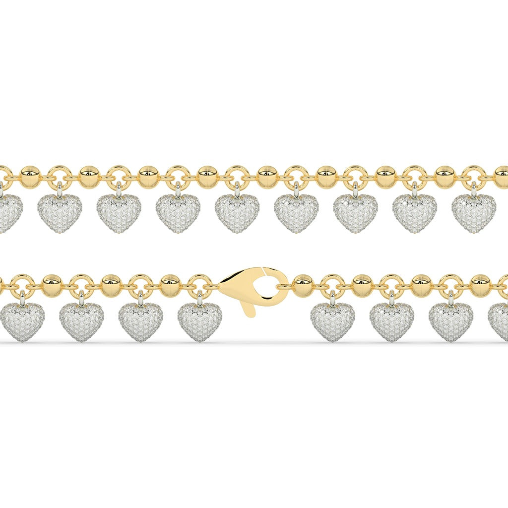 Romantic Dainty Heart Charm Bracelet