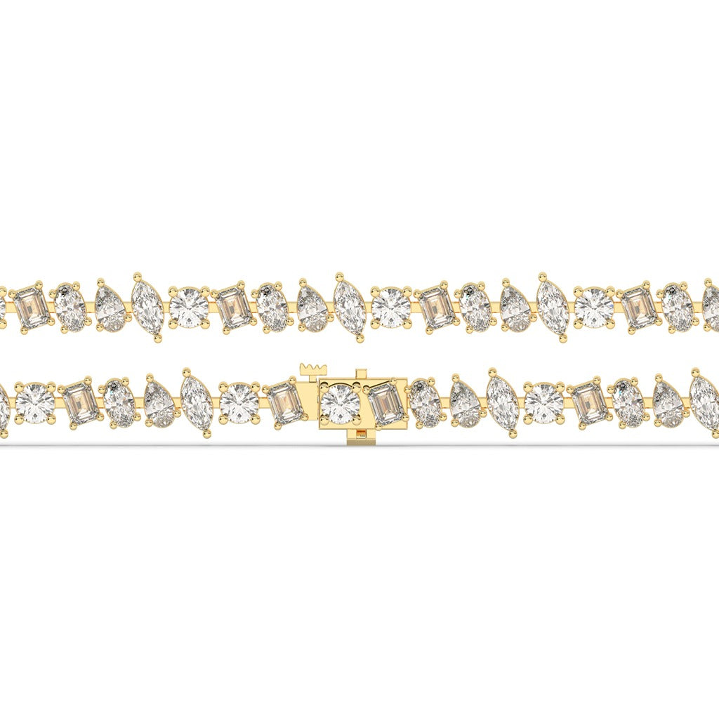 Mixed Cut Diamond Tennis Bracelet