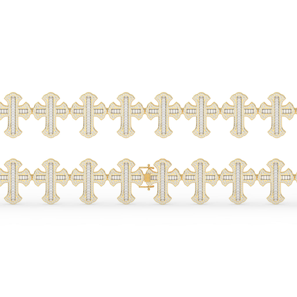Iced Baguette Faith Cross Bracelet