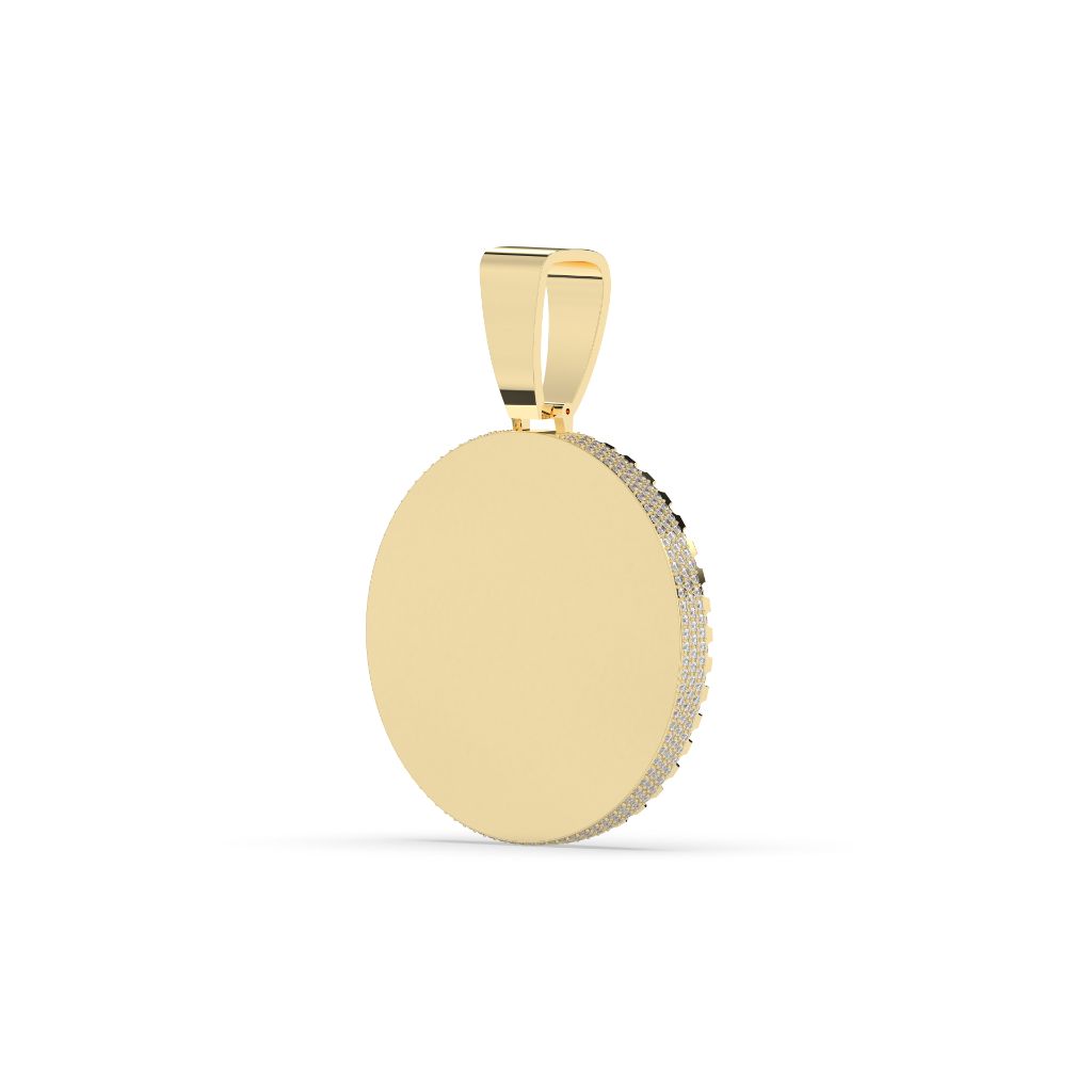 Classic Round Gold Diamond Pendant