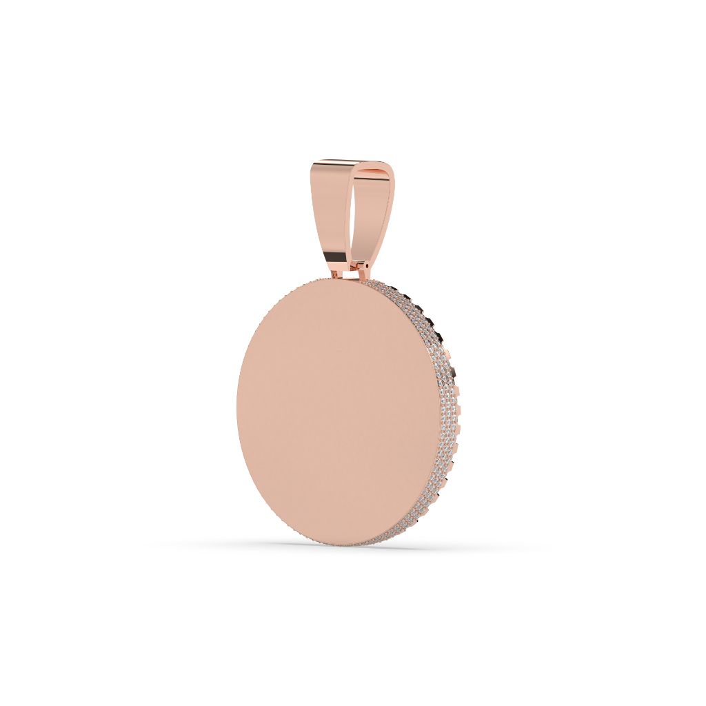 Classic Round Gold Diamond Pendant