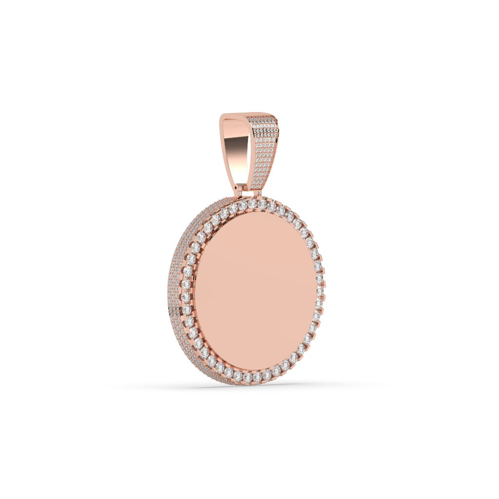 Classic Round Gold Diamond Pendant