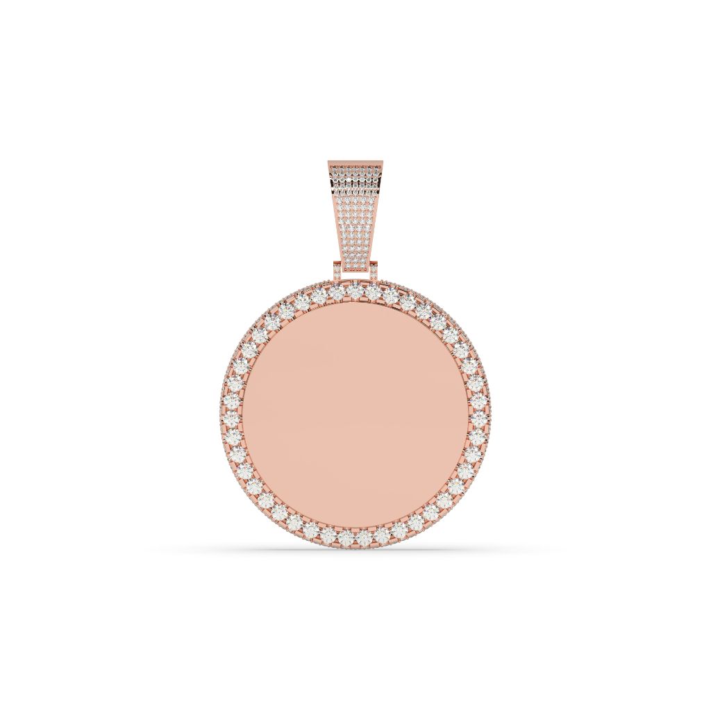 Classic Round Gold Diamond Pendant