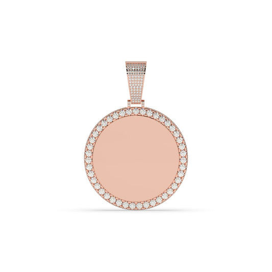 Classic Round Gold Diamond Pendant