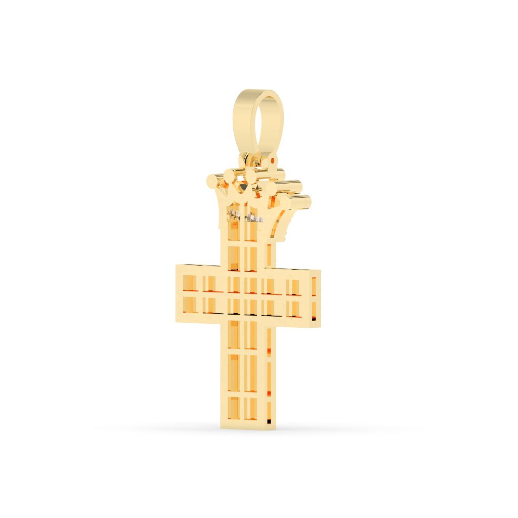 Crowned Royal Cross Diamond Pendant
