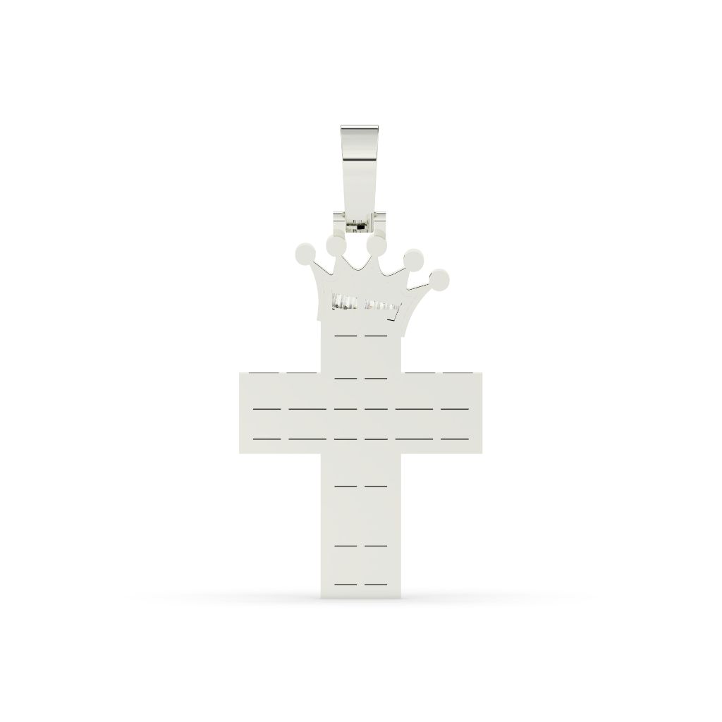 Crowned Royal Cross Diamond Pendant
