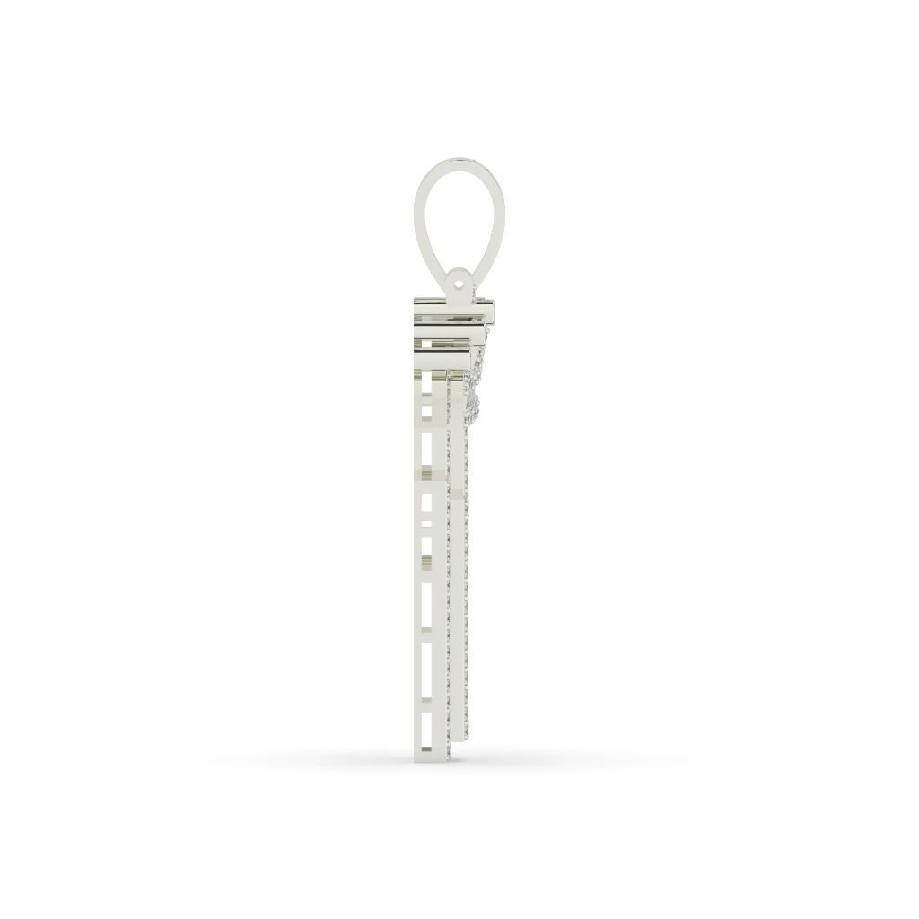 Crowned Royal Cross Diamond Pendant