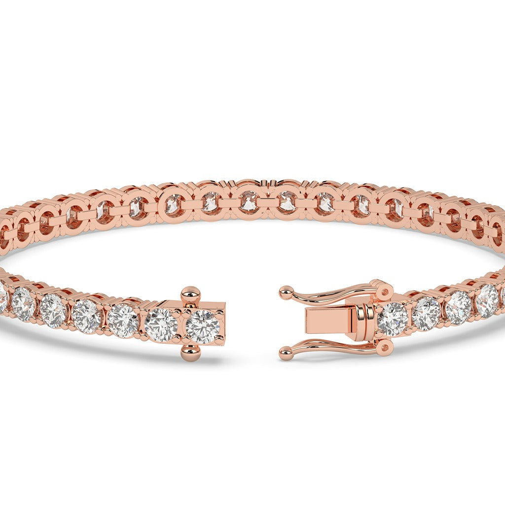 Lustrous Gold Classic Diamond Tennis Bracelet