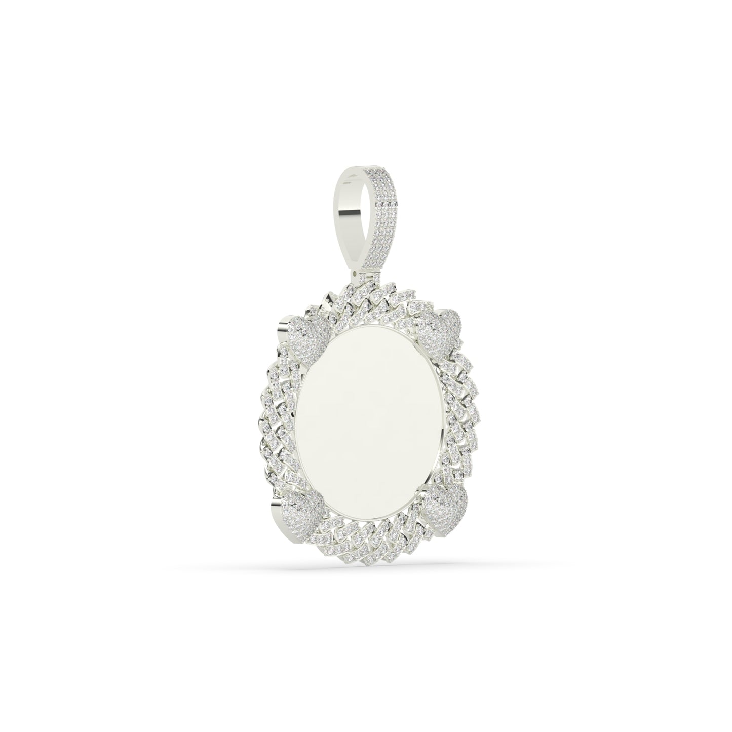 Diamond Heart Frame Gold Pendant